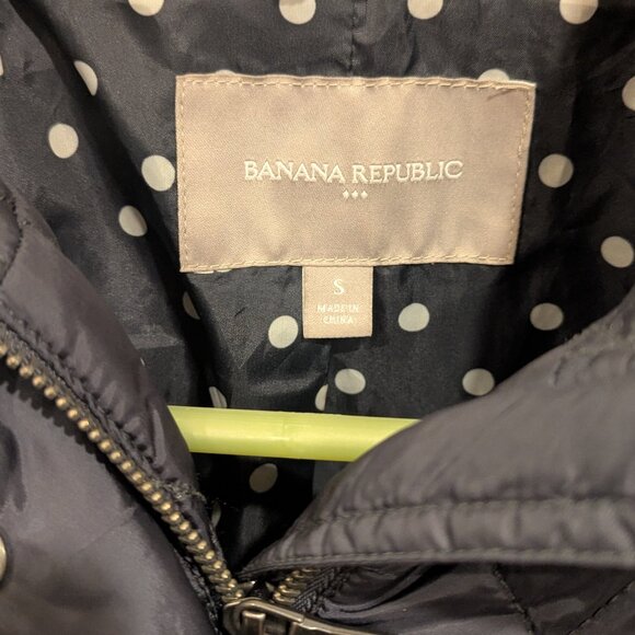 Banana Republic Factory Quilted Coat-Navy Blue Size Small - Picture 6 of 6